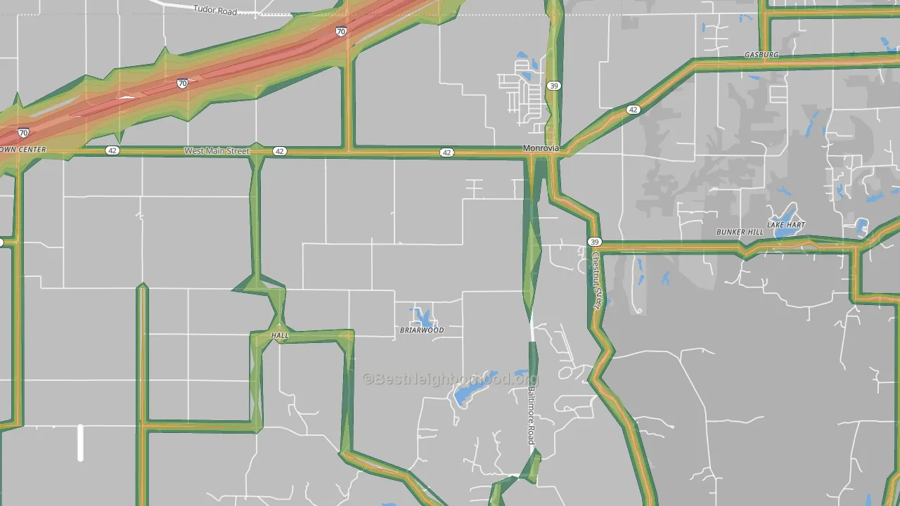 46157, IN Map of Noise Levels in 46157