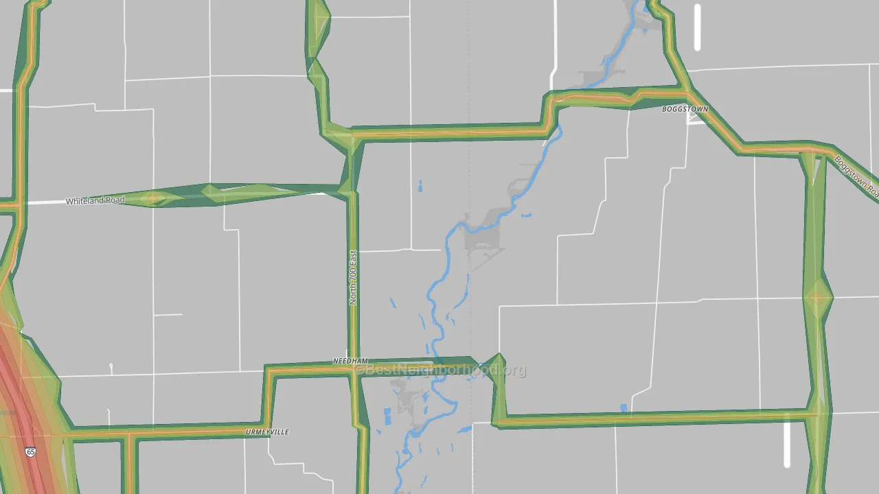 46162, IN Map of Noise Levels in 46162