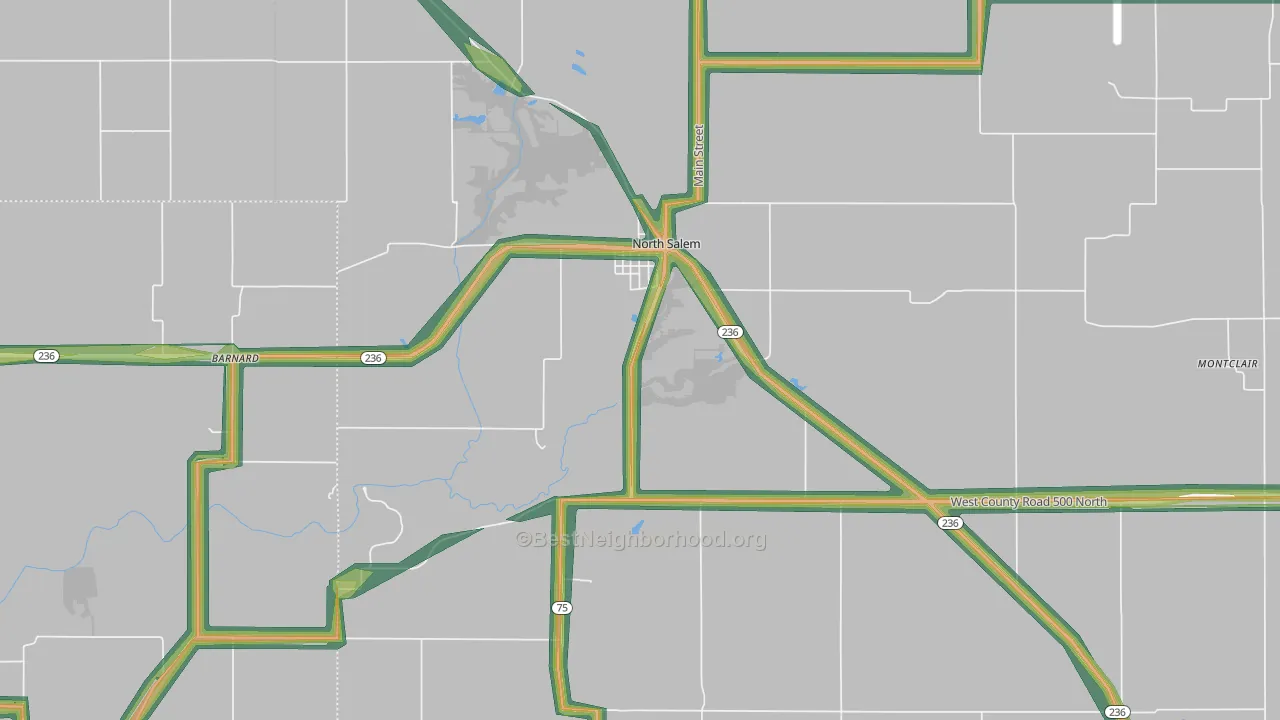 46165, IN Map of Noise Levels in 46165