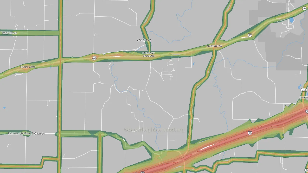 46171, IN Map of Noise Levels in 46171