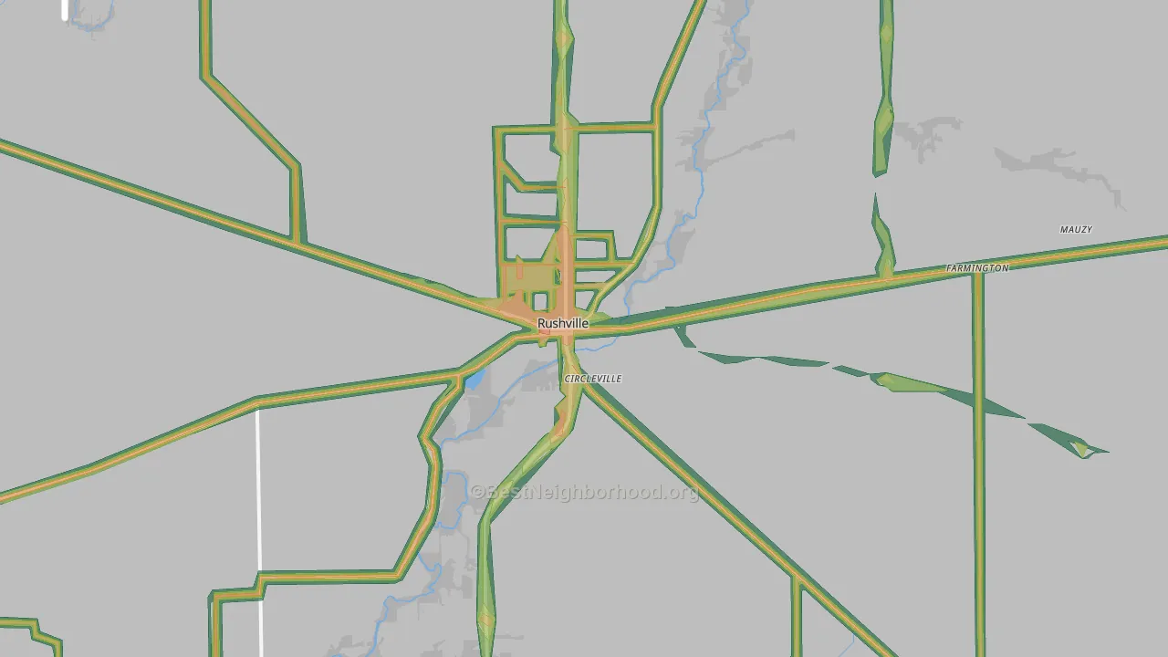 46173, IN Map of Noise Levels in 46173