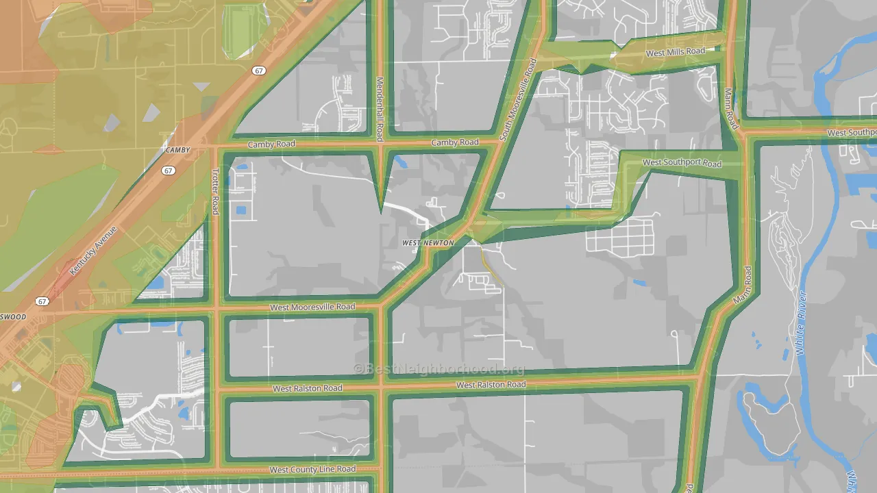 46183, IN Map of Noise Levels in 46183