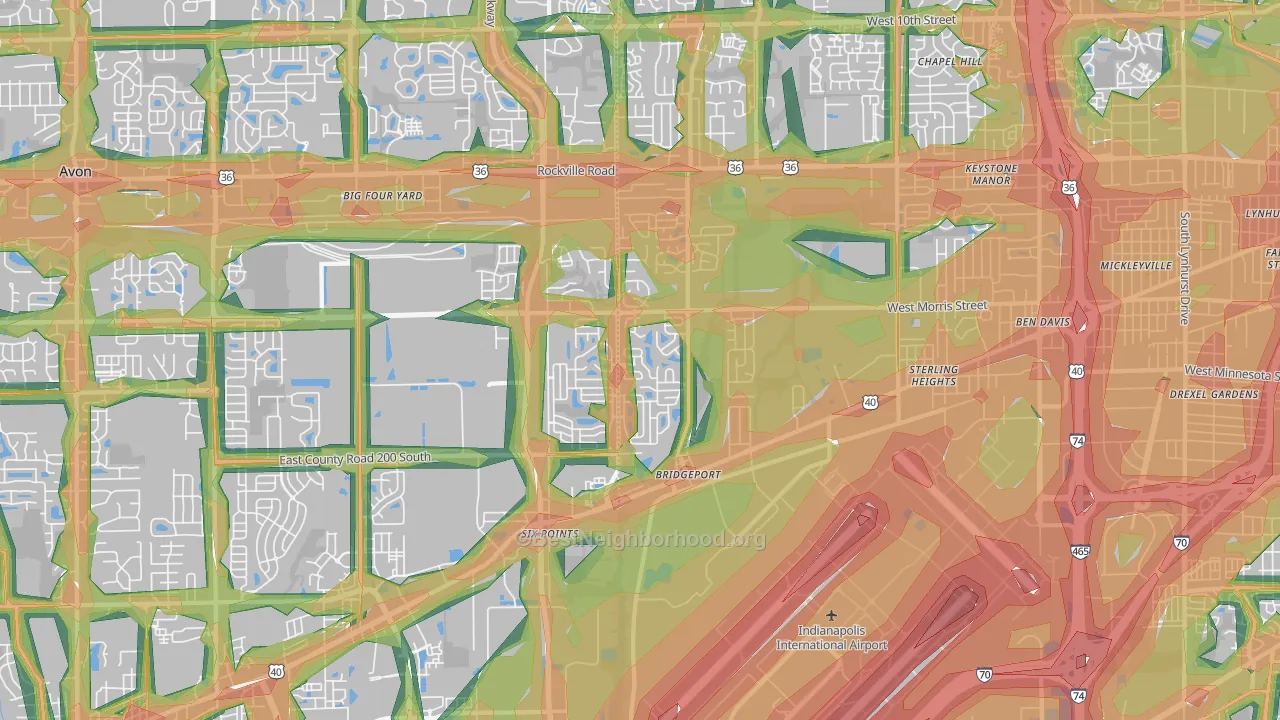 46231, IN Map of Noise Levels in 46231