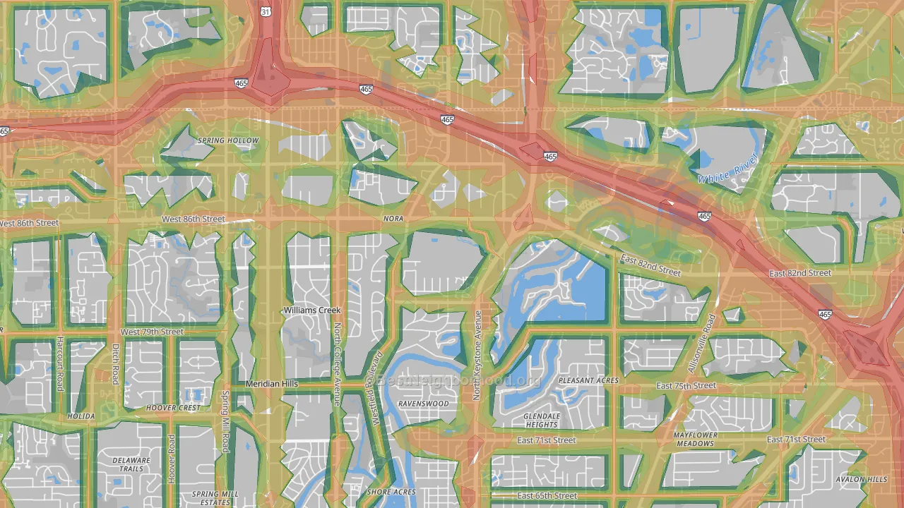 46240, IN Map of Noise Levels in 46240