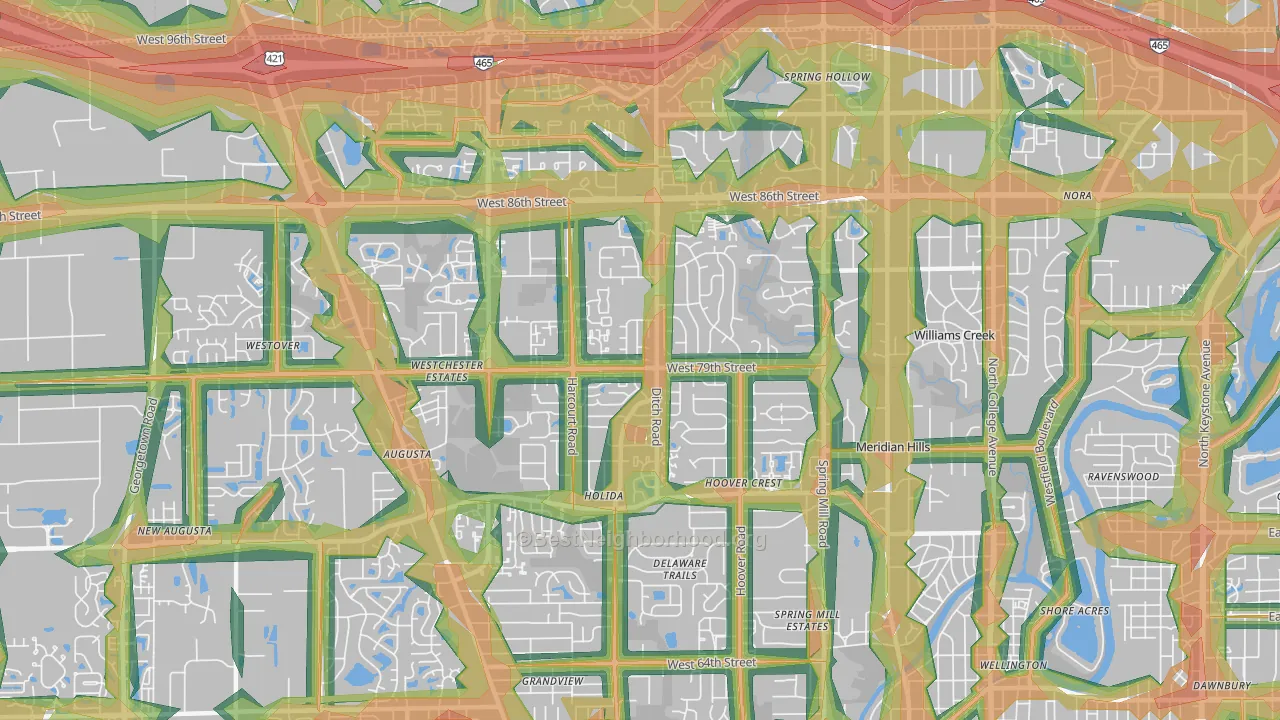 46260, IN Map of Noise Levels in 46260