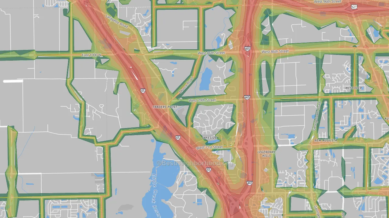 46278, IN Map of Noise Levels in 46278