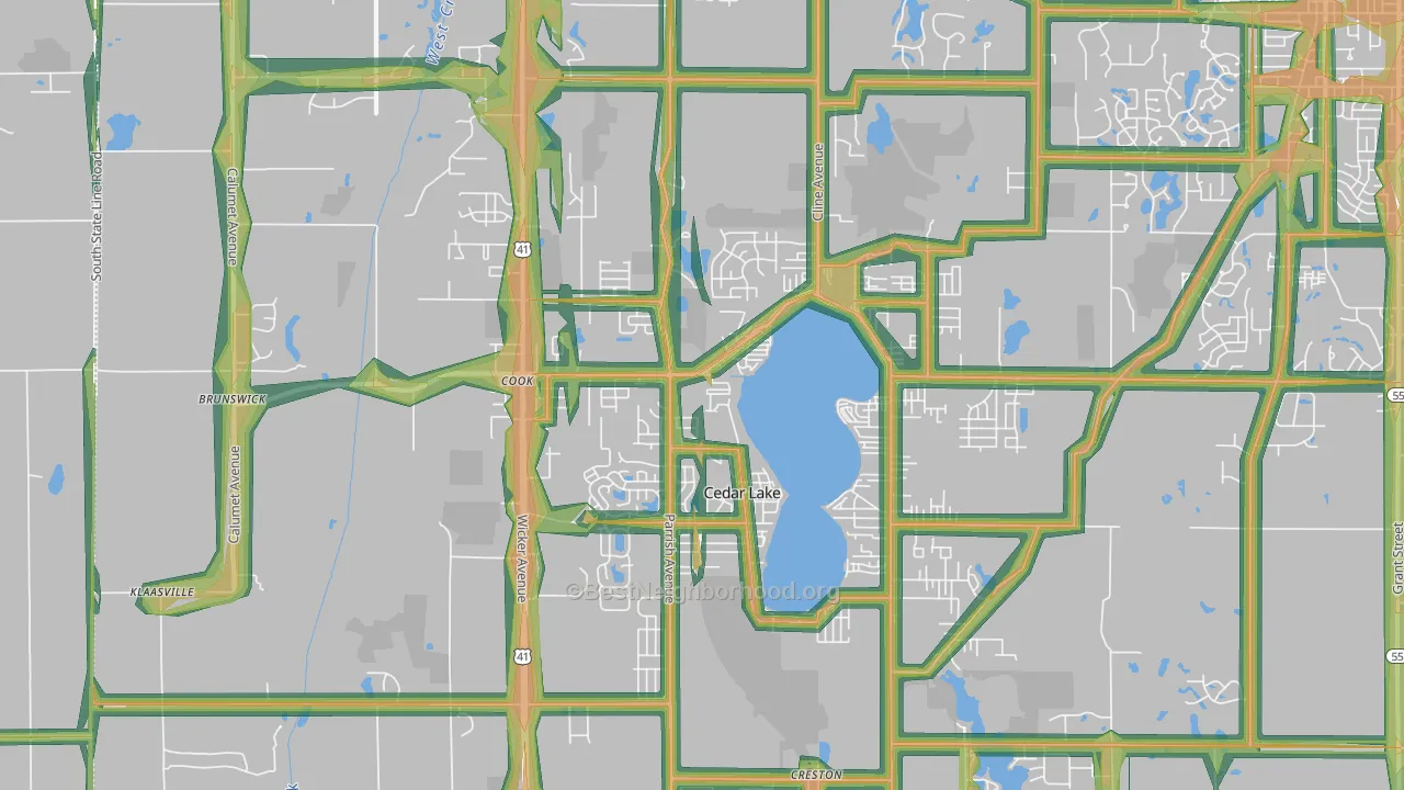 46303, IN Map of Noise Levels in 46303