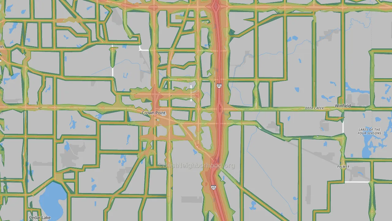 46307, IN Map of Noise Levels in 46307