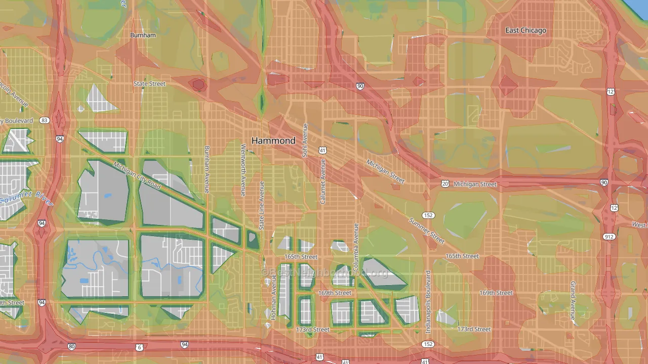 46320, IN Map of Noise Levels in 46320