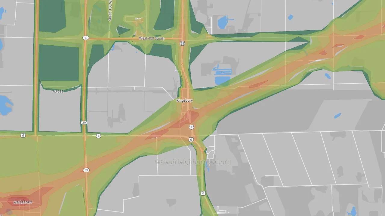 46345, IN Map of Noise Levels in 46345