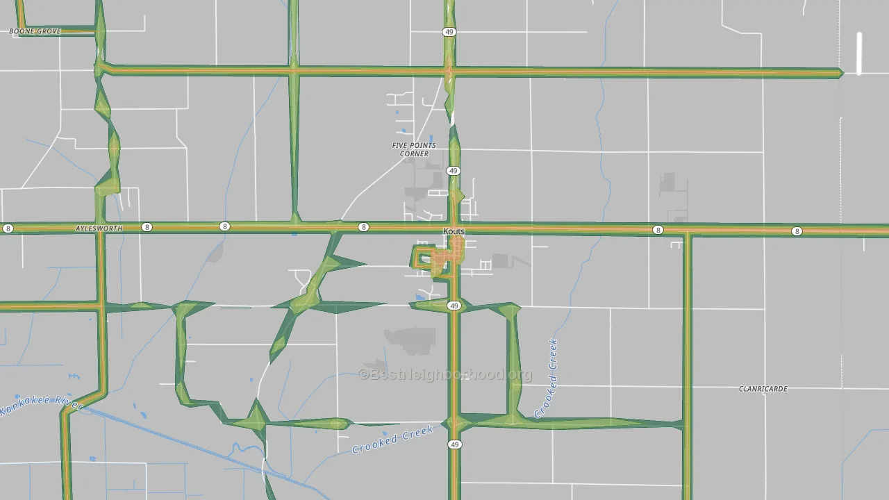 46347, IN Map of Noise Levels in 46347