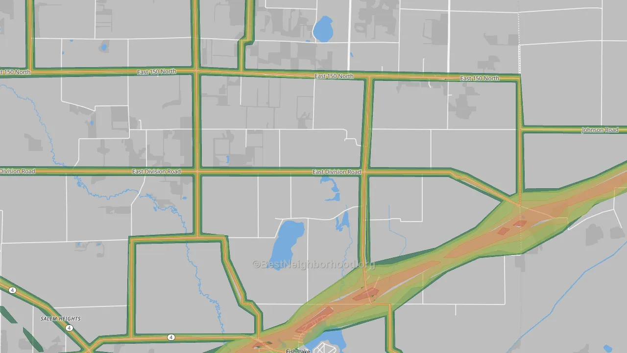 46365, IN Map of Noise Levels in 46365
