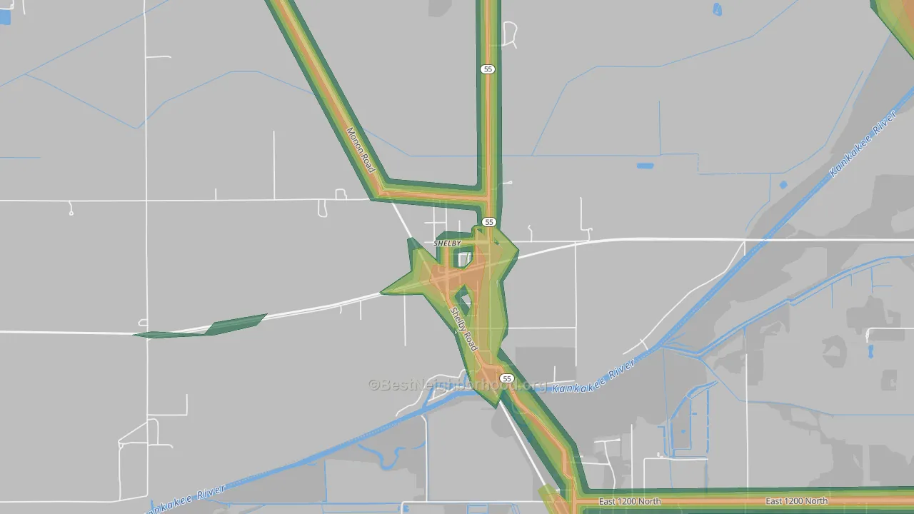 46377, IN Map of Noise Levels in 46377