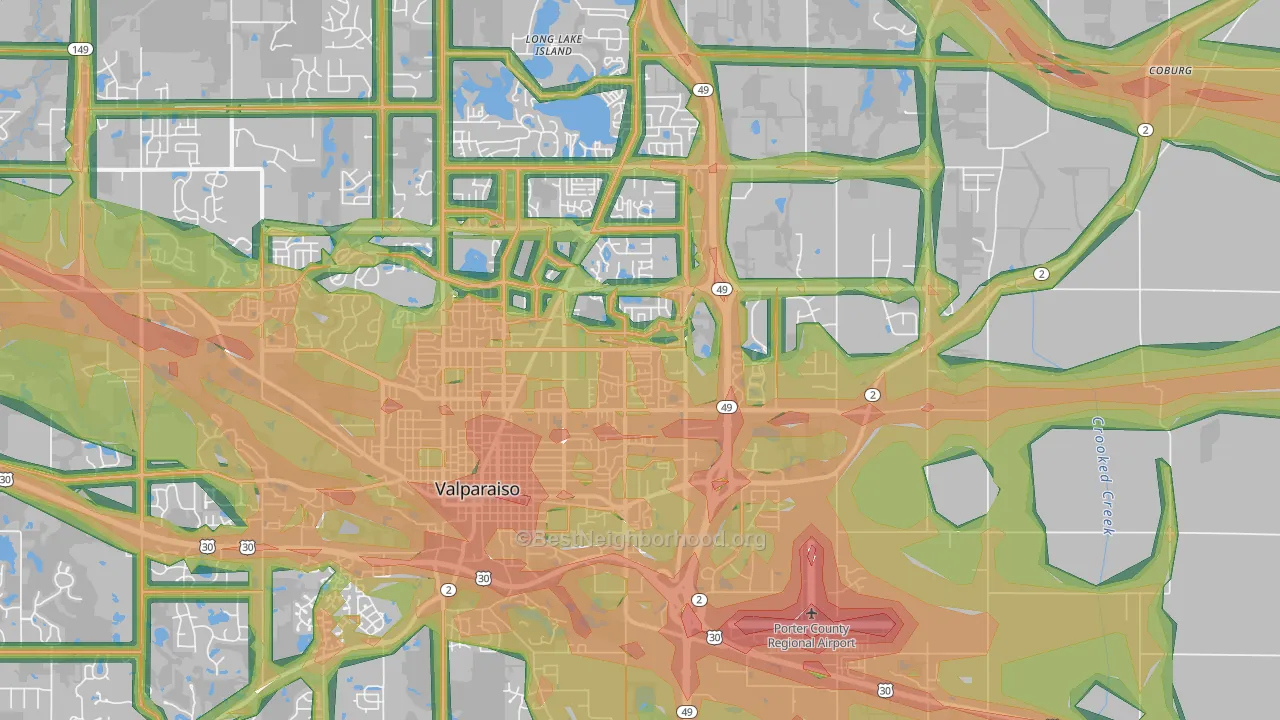 46383, IN Map of Noise Levels in 46383