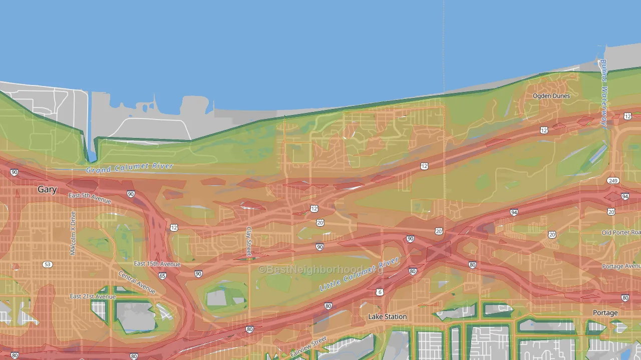 46403, IN Map of Noise Levels in 46403