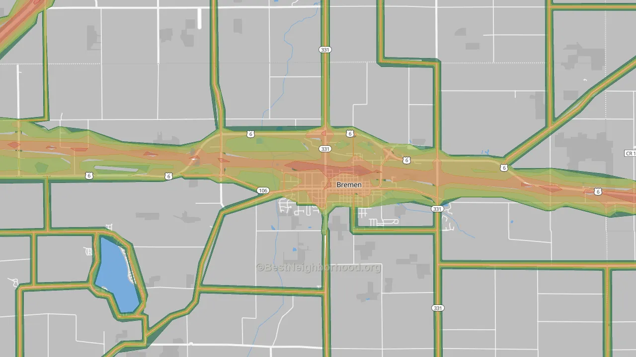 46506, IN Map of Noise Levels in 46506
