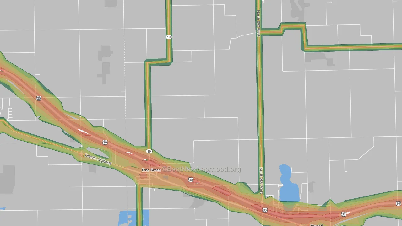 46524, IN Map of Noise Levels in 46524