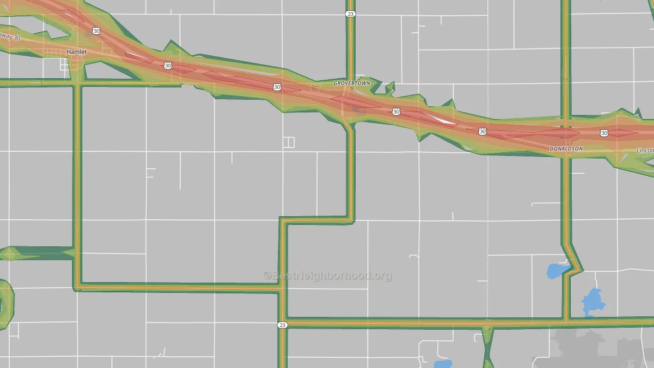46531, IN Map of Noise Levels in 46531