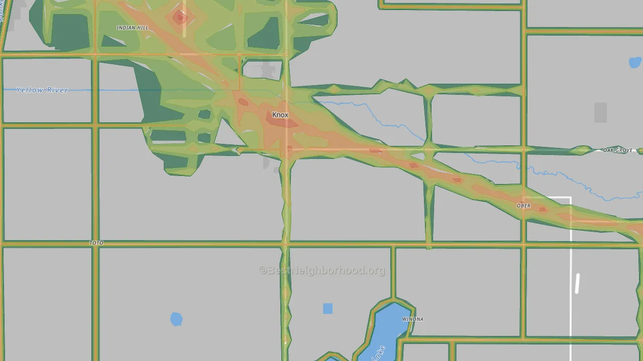 46534, IN Map of Noise Levels in 46534