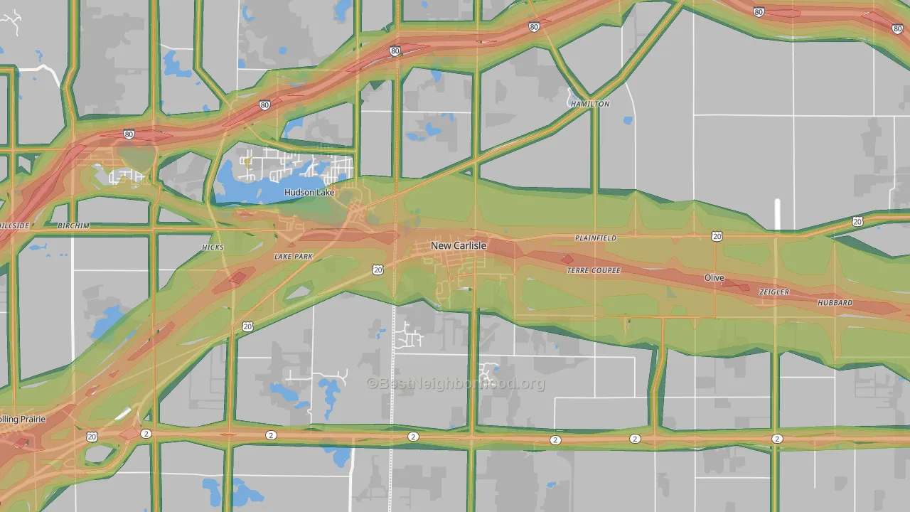 46552, IN Map of Noise Levels in 46552