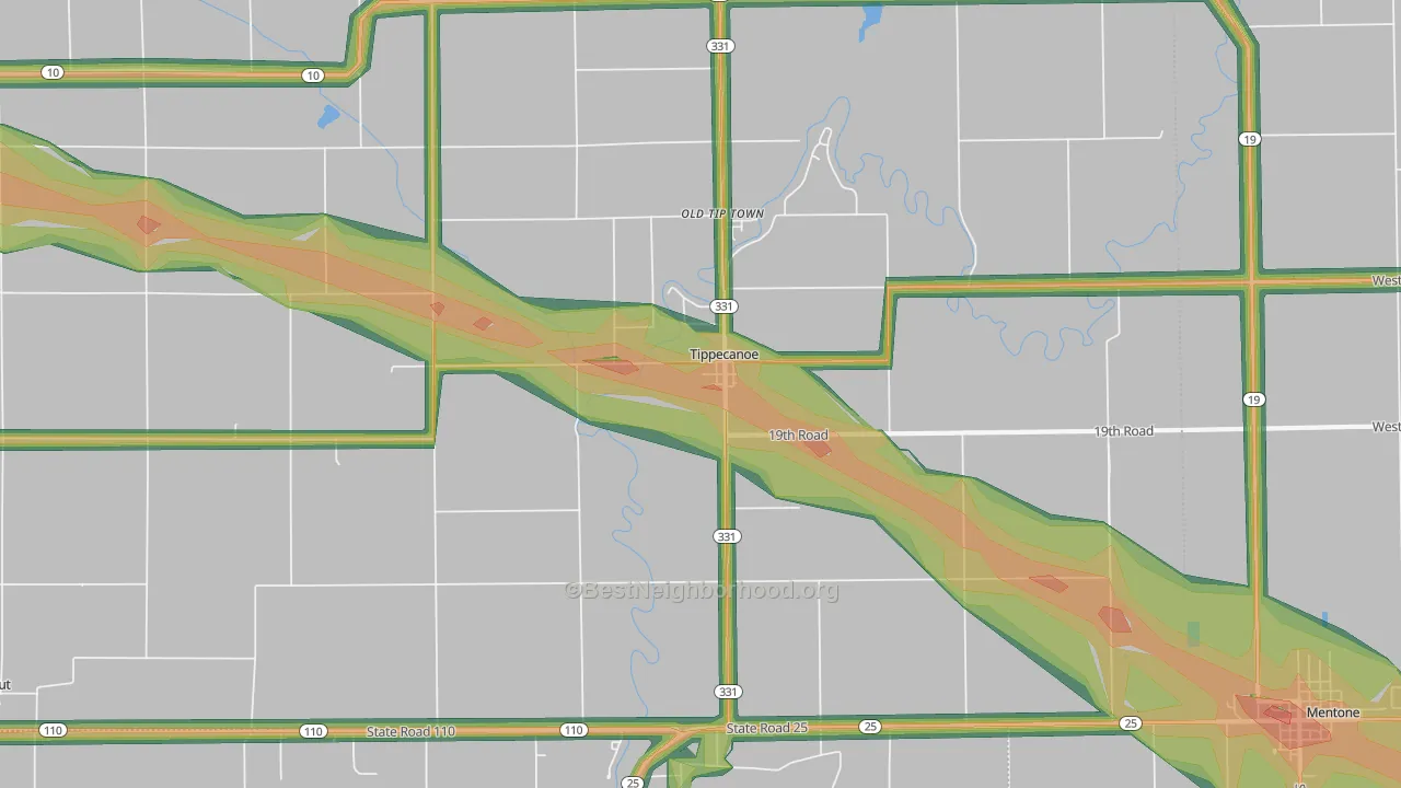 46570, IN Map of Noise Levels in 46570