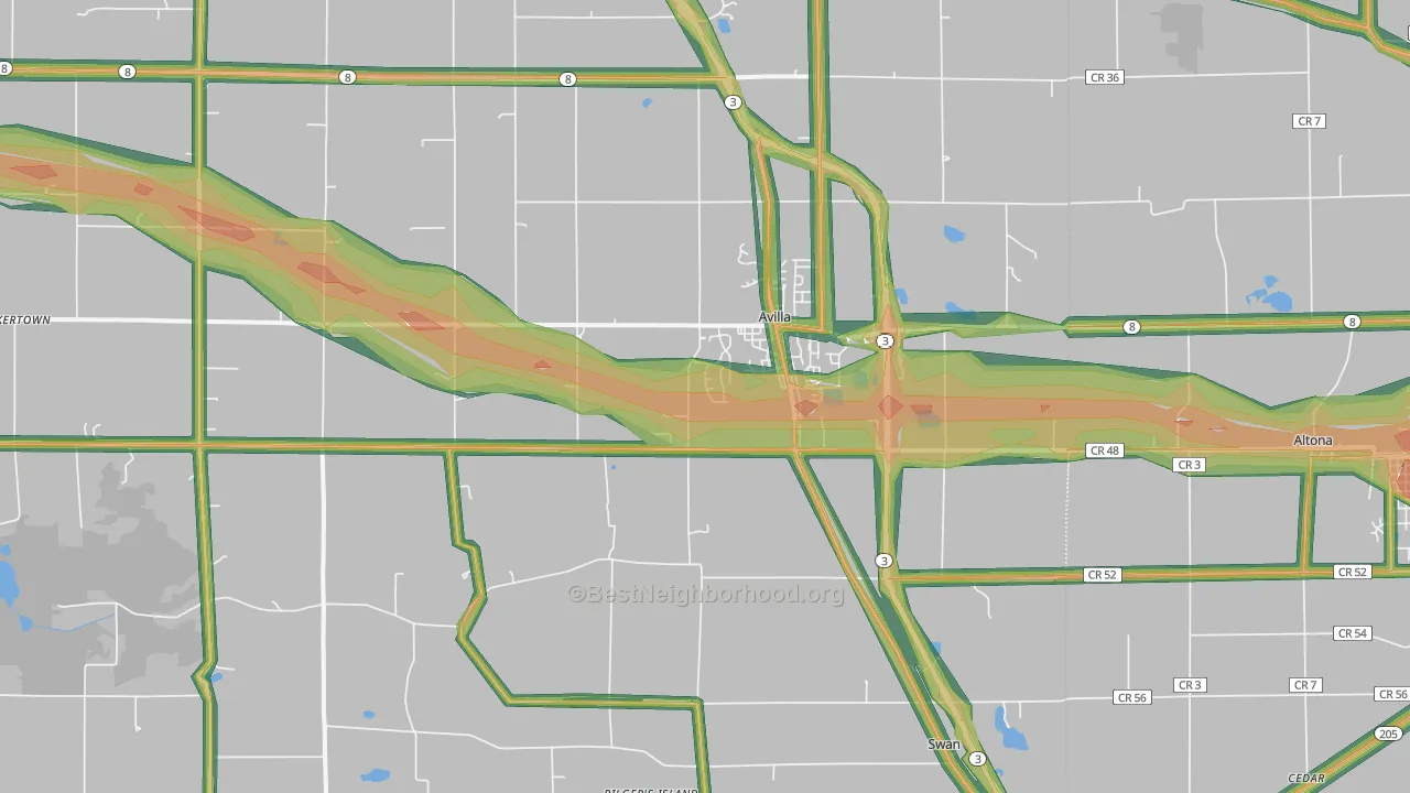 46710, IN Map of Noise Levels in 46710