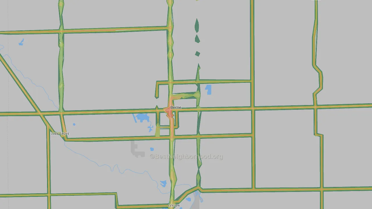 46711, IN Map of Noise Levels in 46711