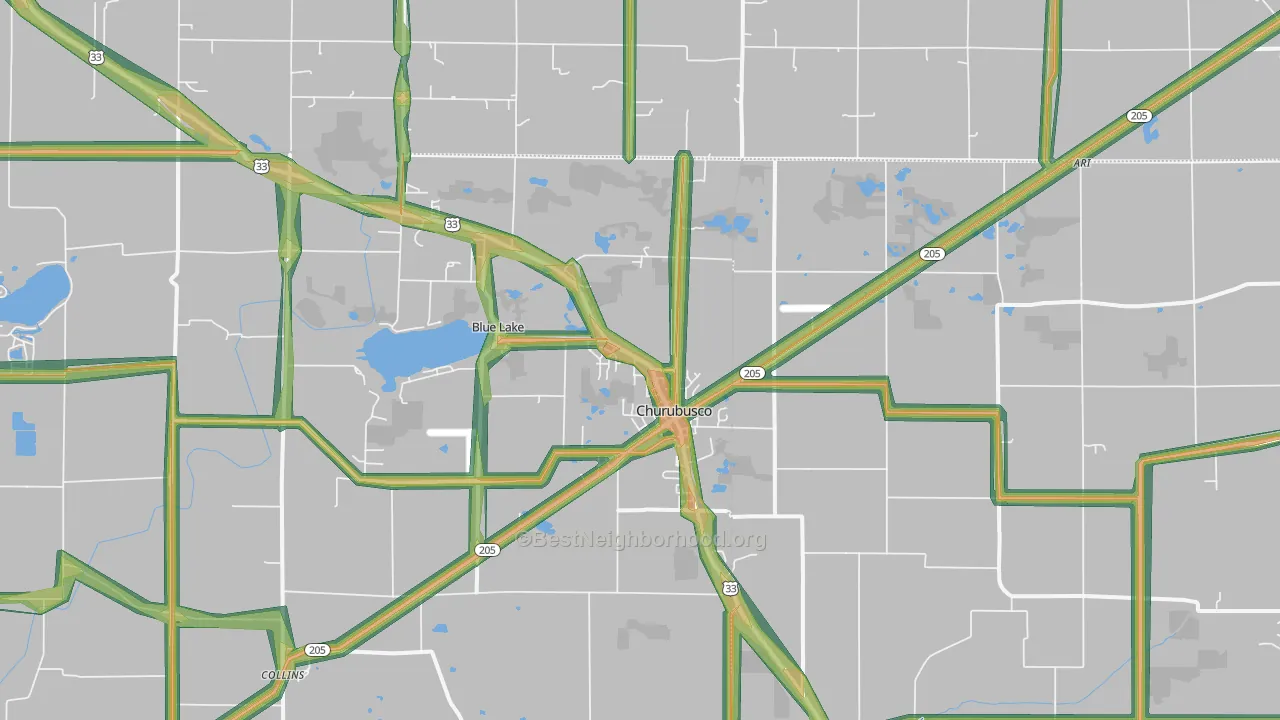 46723, IN Map of Noise Levels in 46723