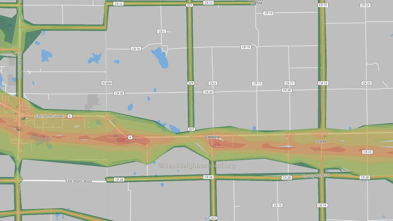 46730, IN Map of Noise Levels in 46730
