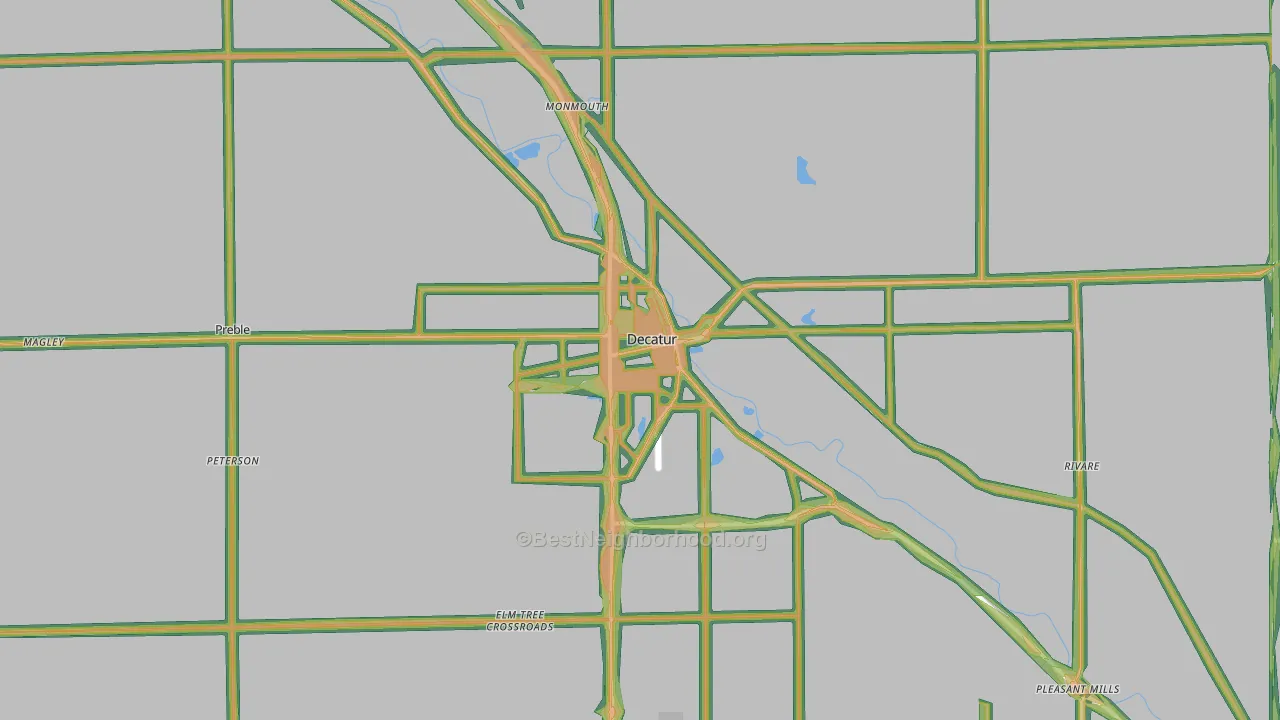 46733, IN Map of Noise Levels in 46733