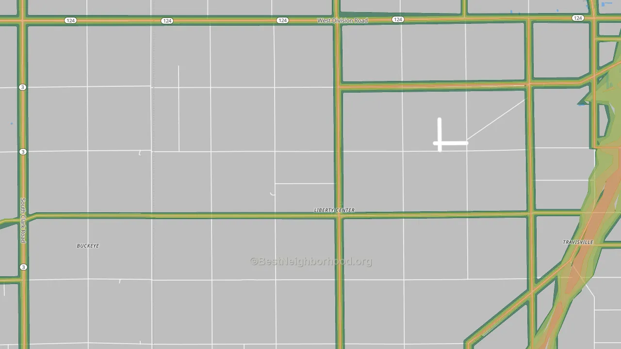 46766, IN Map of Noise Levels in 46766