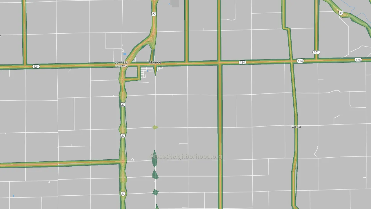 46772, IN Map of Noise Levels in 46772