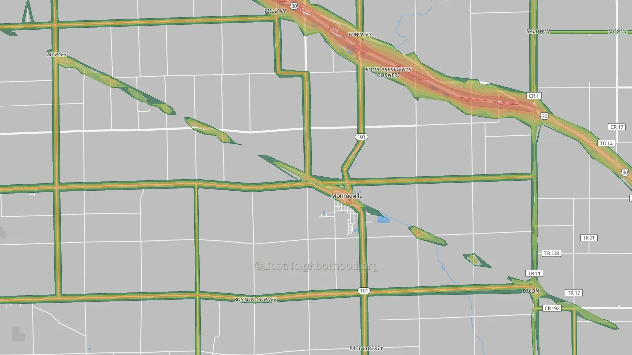 46773, IN Map of Noise Levels in 46773