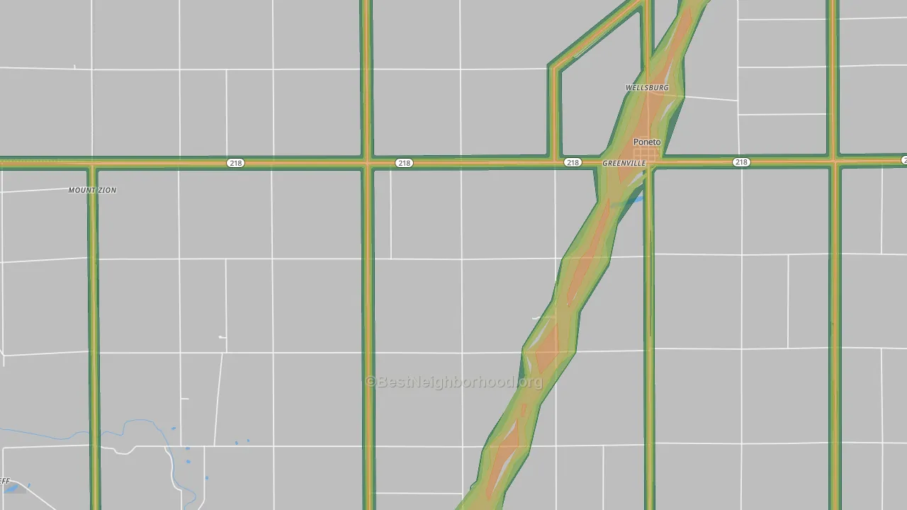46781, IN Map of Noise Levels in 46781