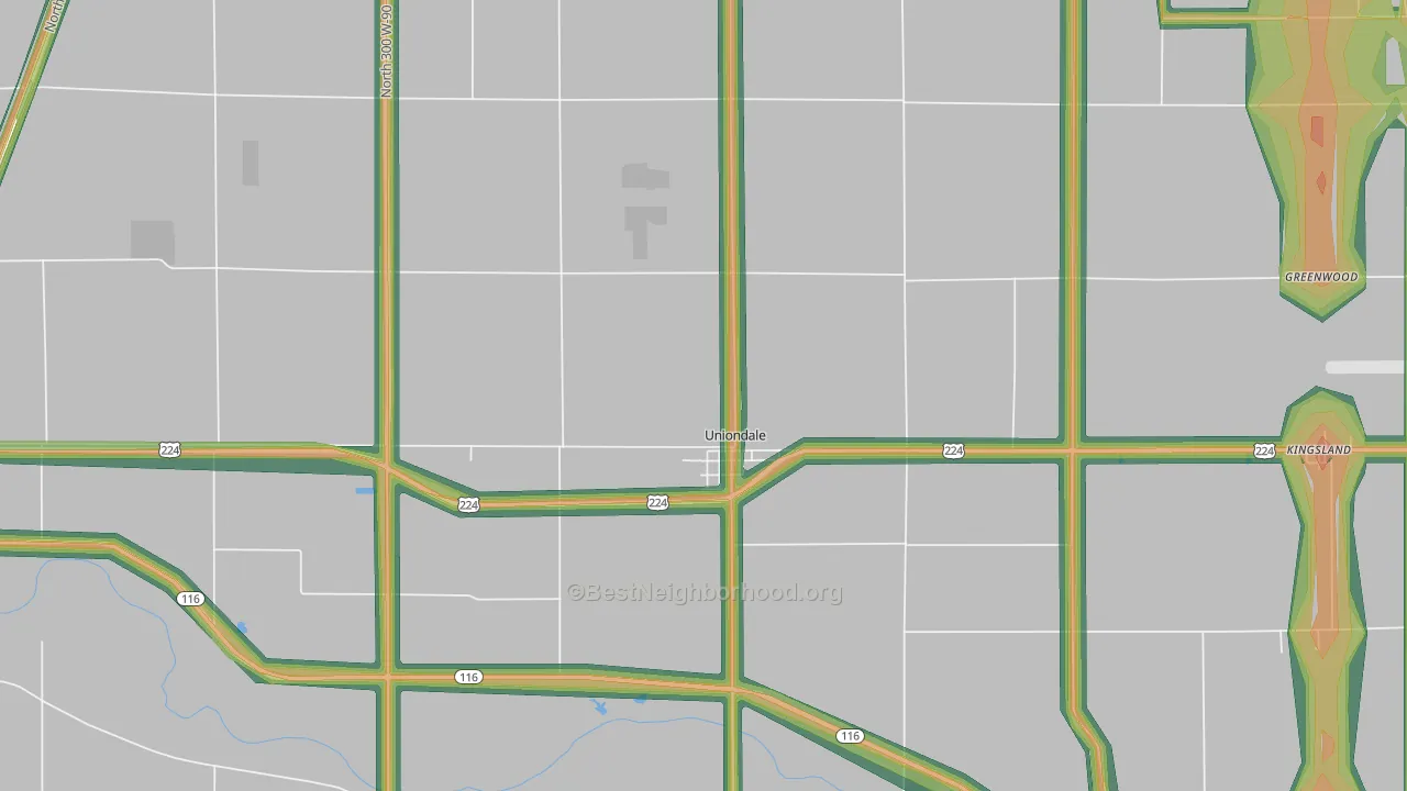 46791, IN Map of Noise Levels in 46791