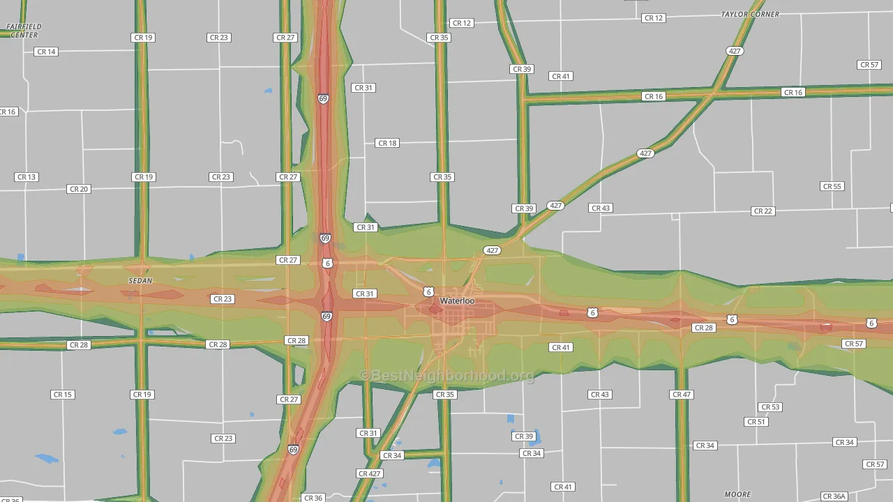 46793, IN Map of Noise Levels in 46793