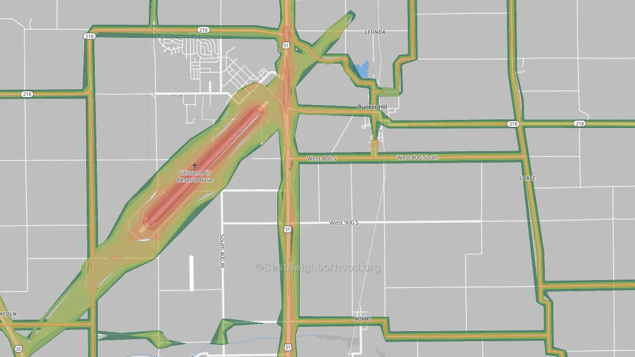 46914, IN Map of Noise Levels in 46914