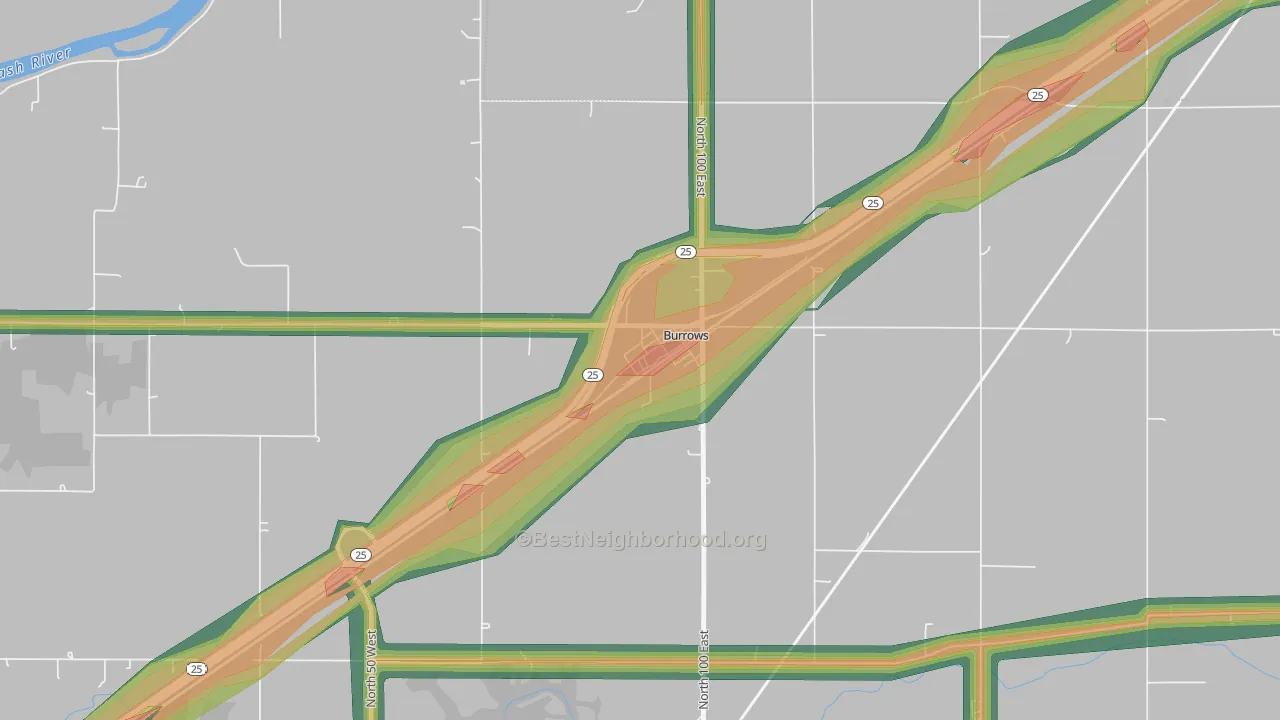 46916, IN Map of Noise Levels in 46916