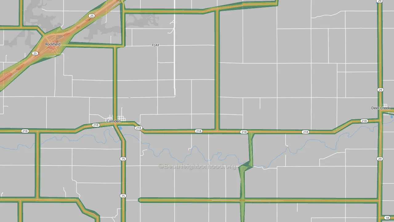 46917, IN Map of Noise Levels in 46917