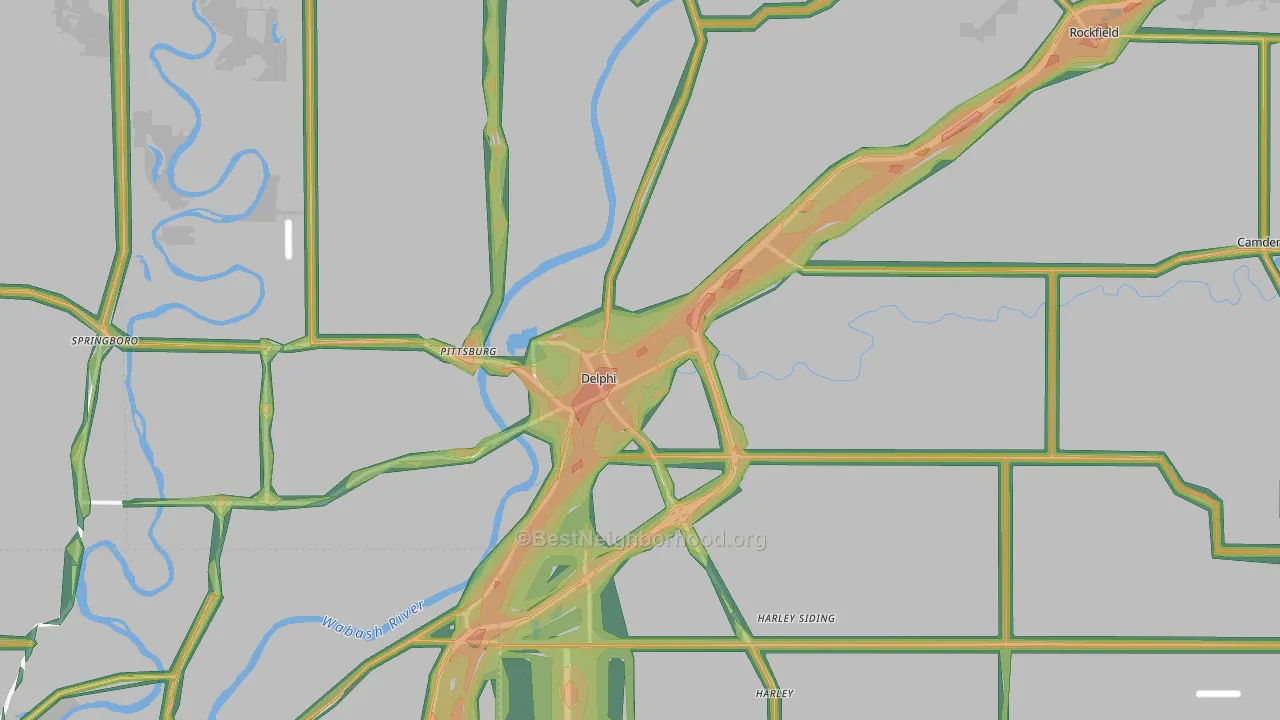 46923, IN Map of Noise Levels in 46923