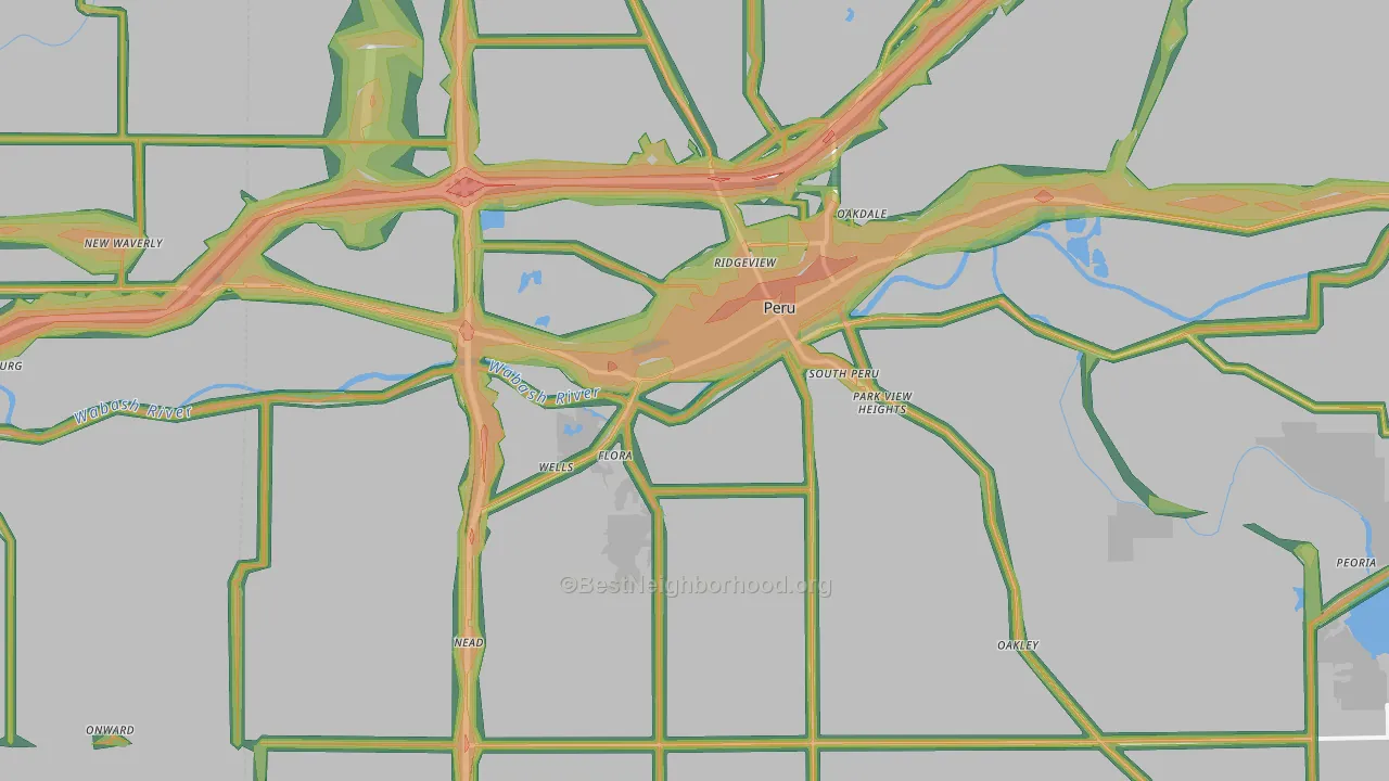 46970, IN Map of Noise Levels in 46970