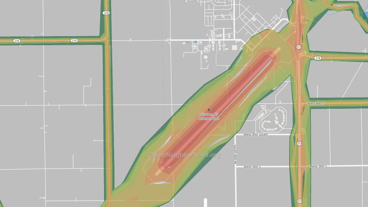 46971, IN Map of Noise Levels in 46971