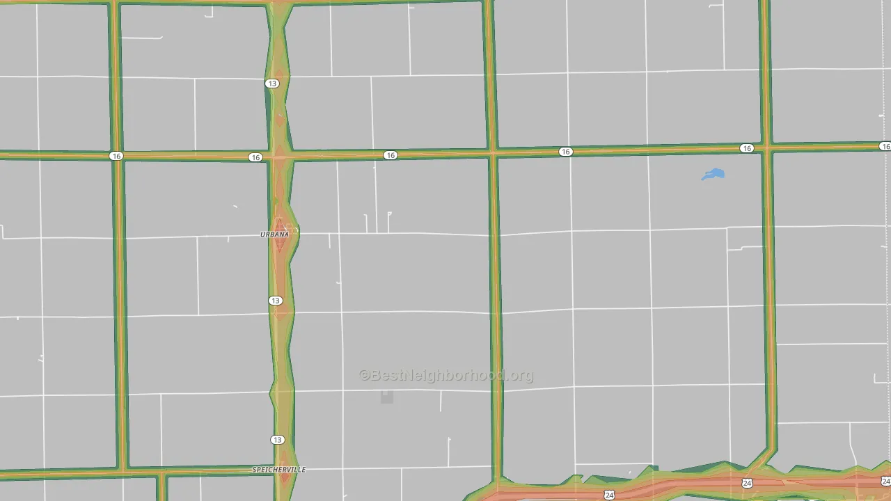 46990, IN Map of Noise Levels in 46990