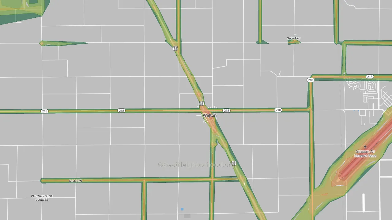 46994, IN Map of Noise Levels in 46994