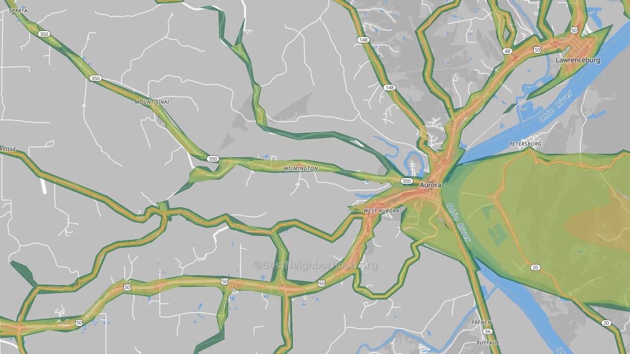 47001, IN Map of Noise Levels in 47001
