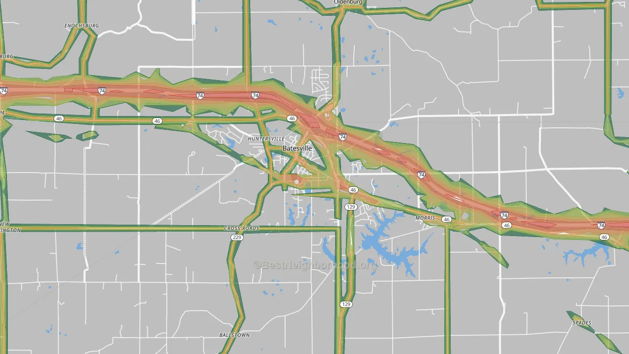 47006, IN Map of Noise Levels in 47006