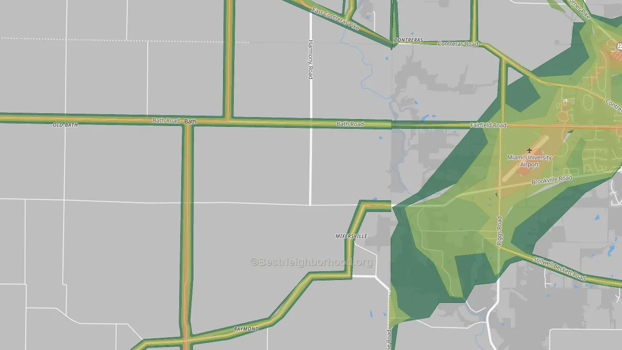 47010, IN Map of Noise Levels in 47010