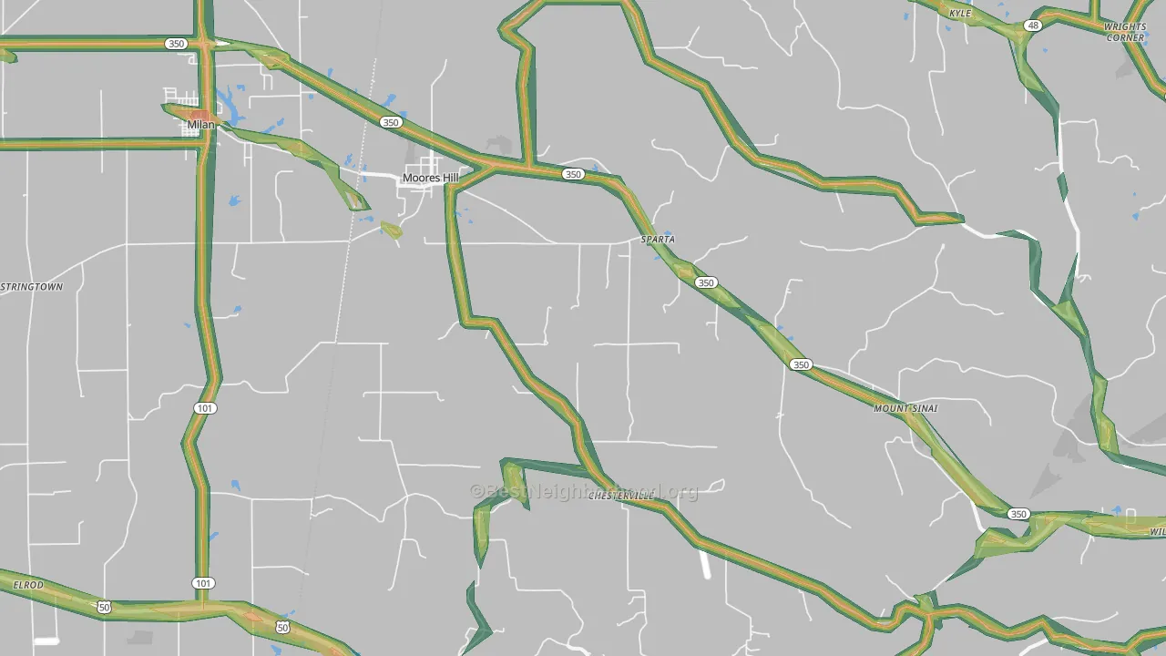 47032, IN Map of Noise Levels in 47032