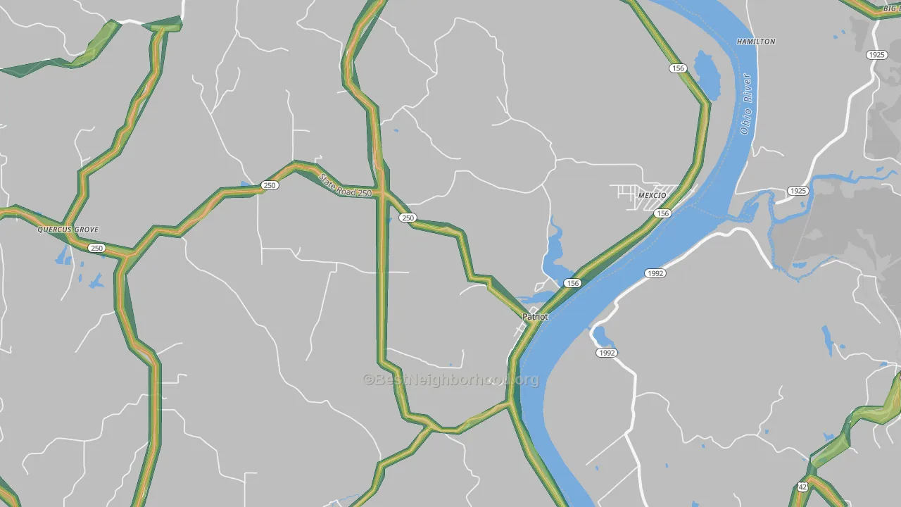 47038, IN Map of Noise Levels in 47038