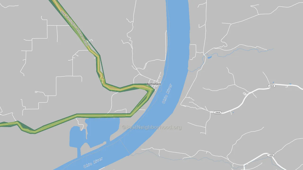 47104, IN Map of Noise Levels in 47104